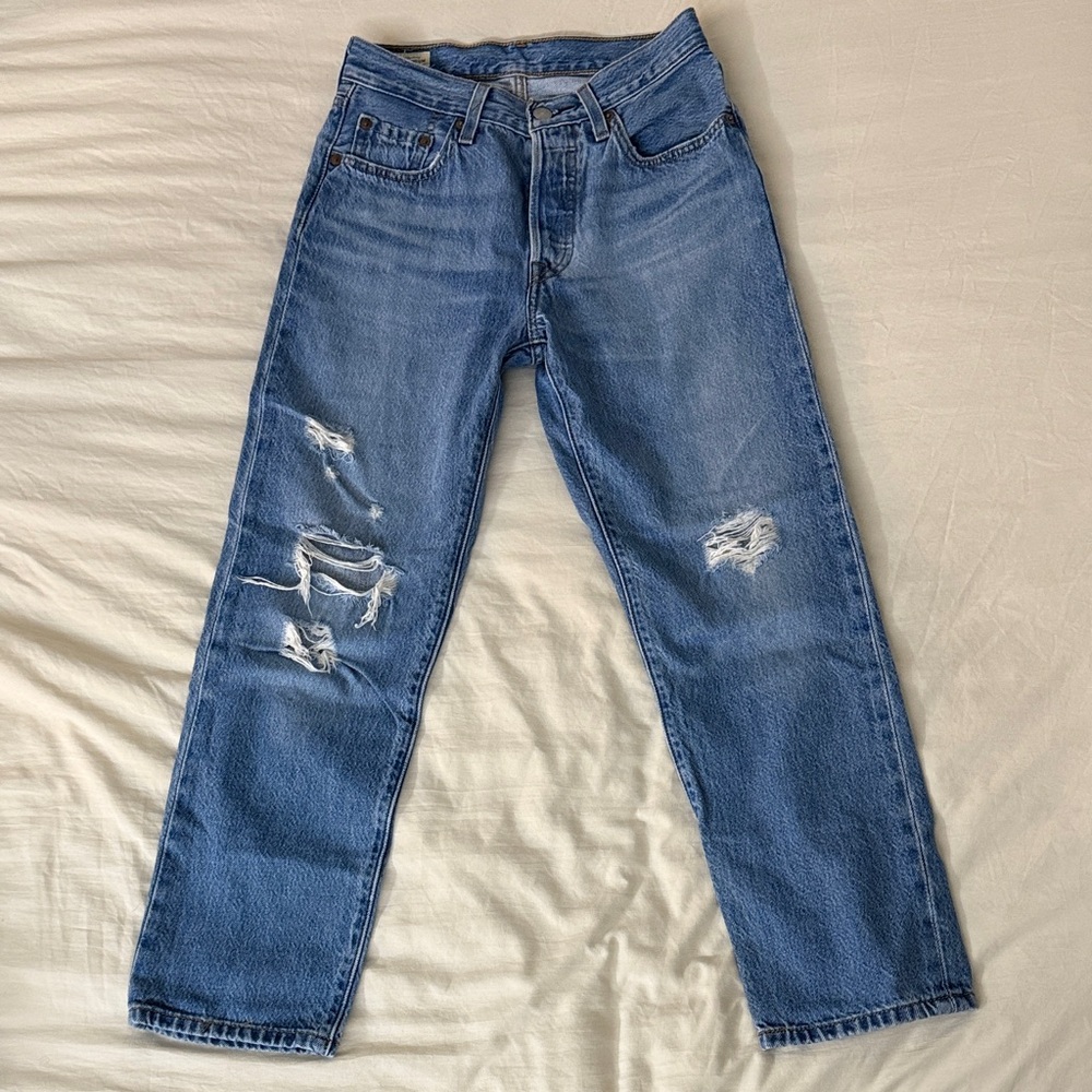 Levi’s 501 Blue Distressed Jeans